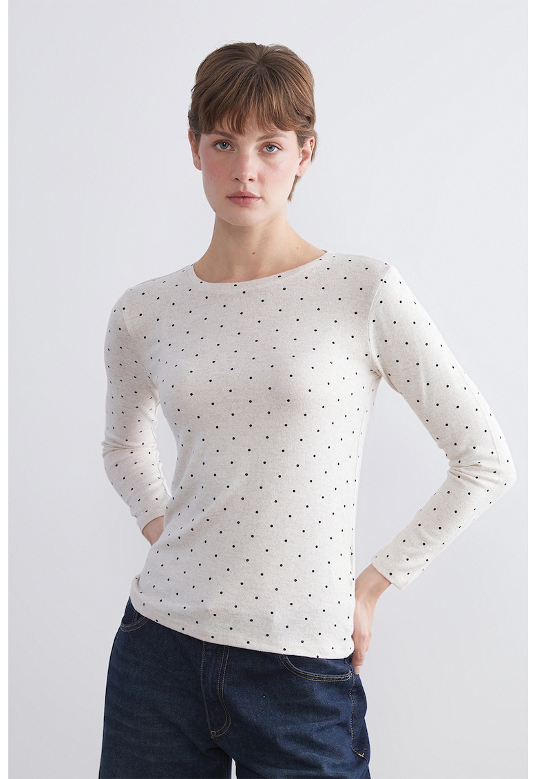 Bluza slim fit cu model cu buline