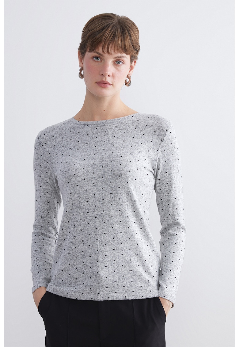 Bluza slim fit cu model cu buline