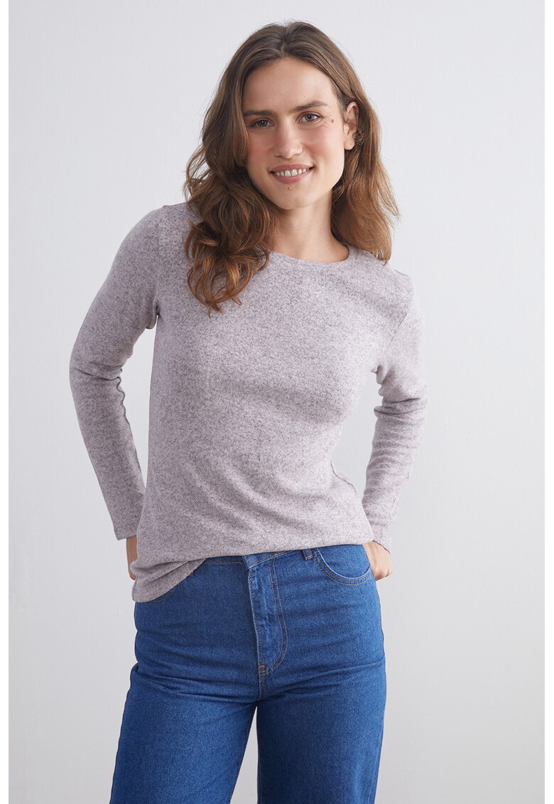 Bluza slim fit cu model uni - Lila