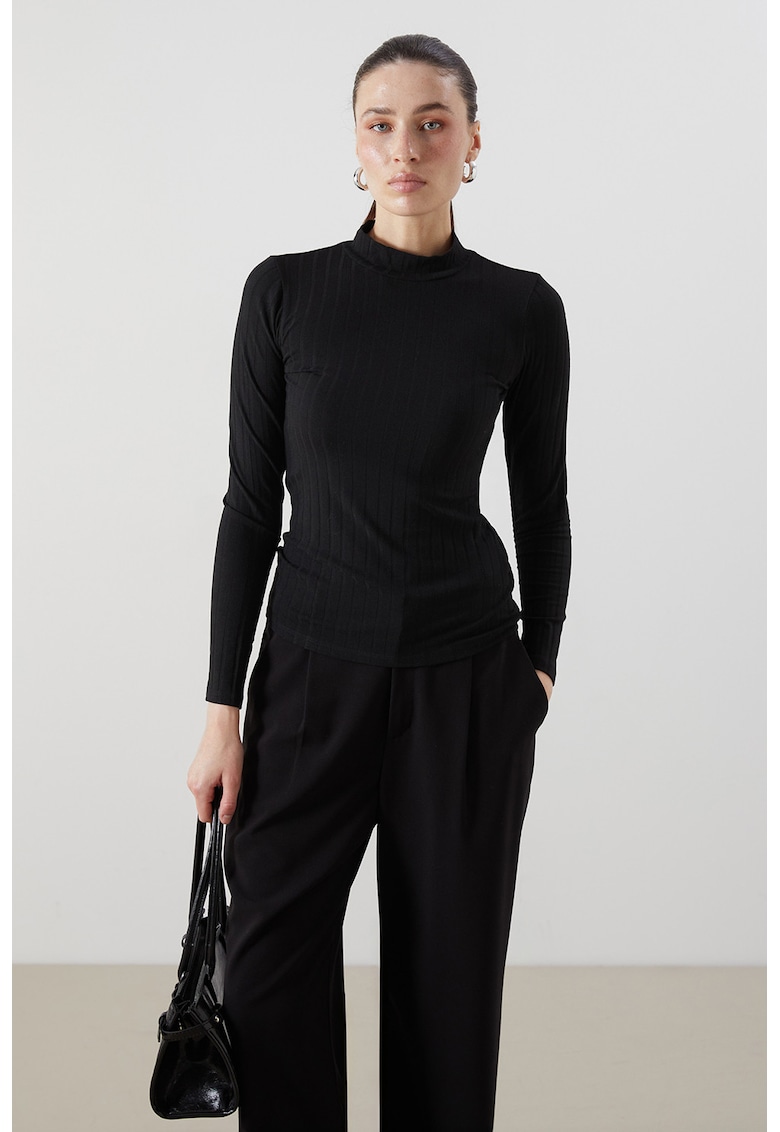 Bluza slim fit cu model uni