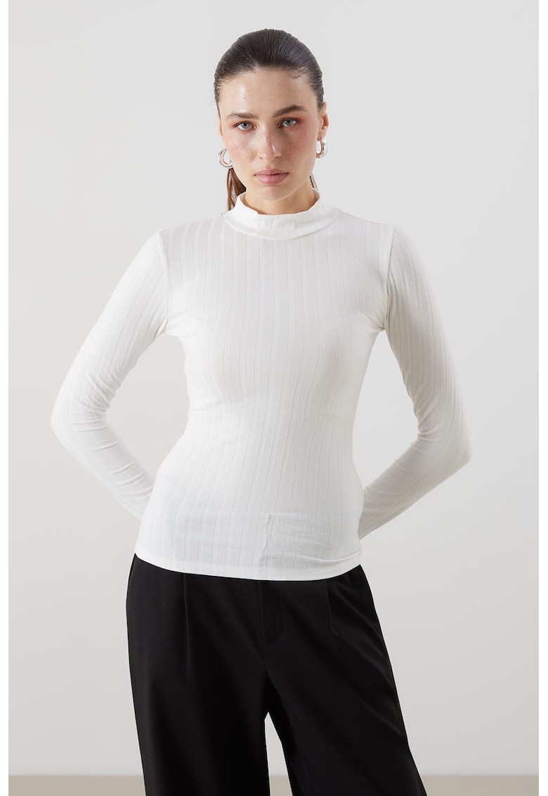 Bluza slim fit cu model uni