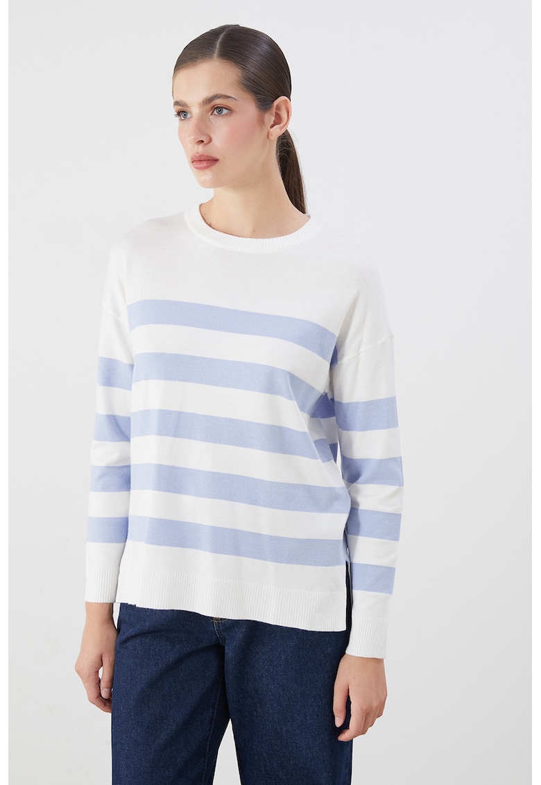 Pulover supradimensionat cu model in dungi