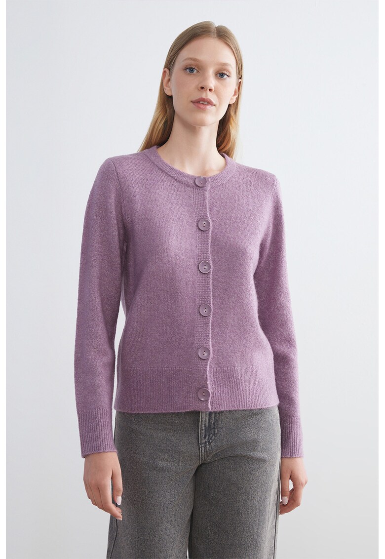 Cardigan slim fit cu nasturi - Lila