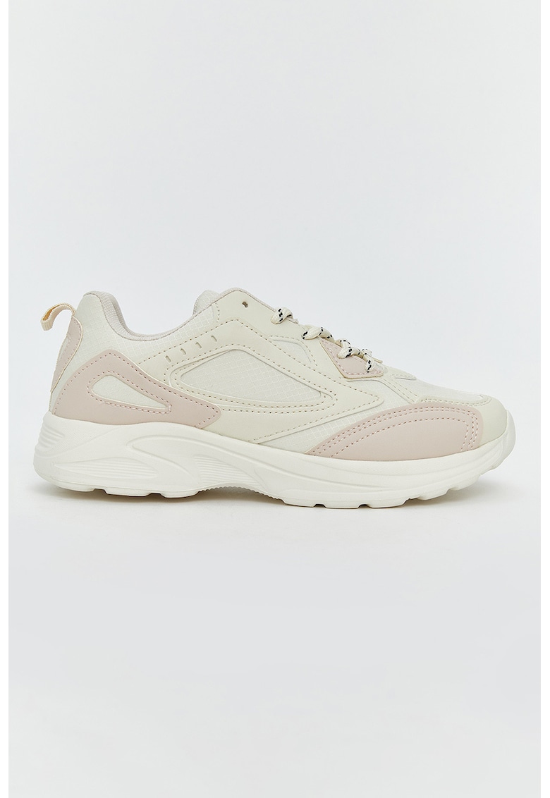 Pantofi sport low-cut din piele ecologica - Bej