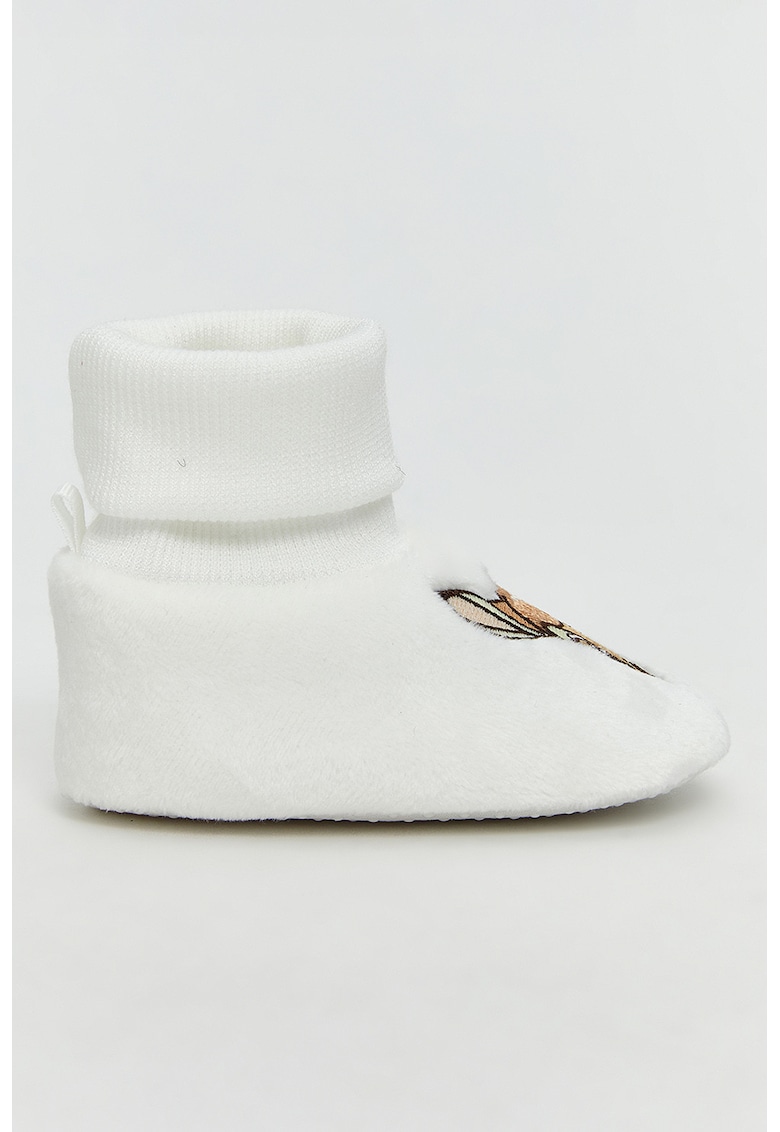 Cizme de casa din material textil cu mansete elastice