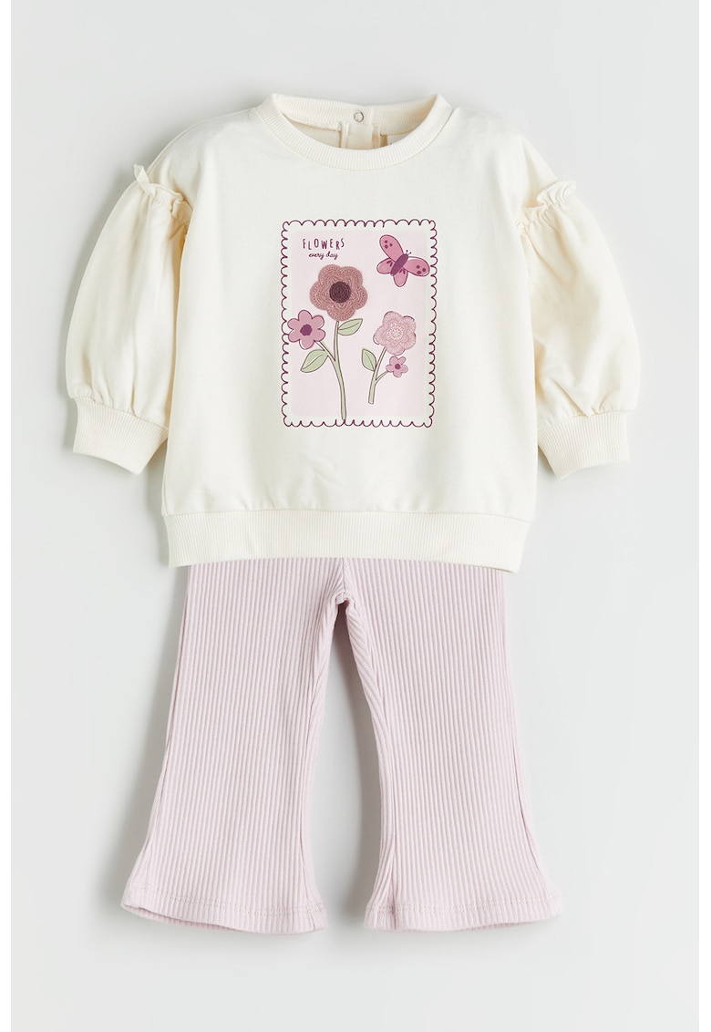 Set de bluza de trening cu imprimeu si colanti