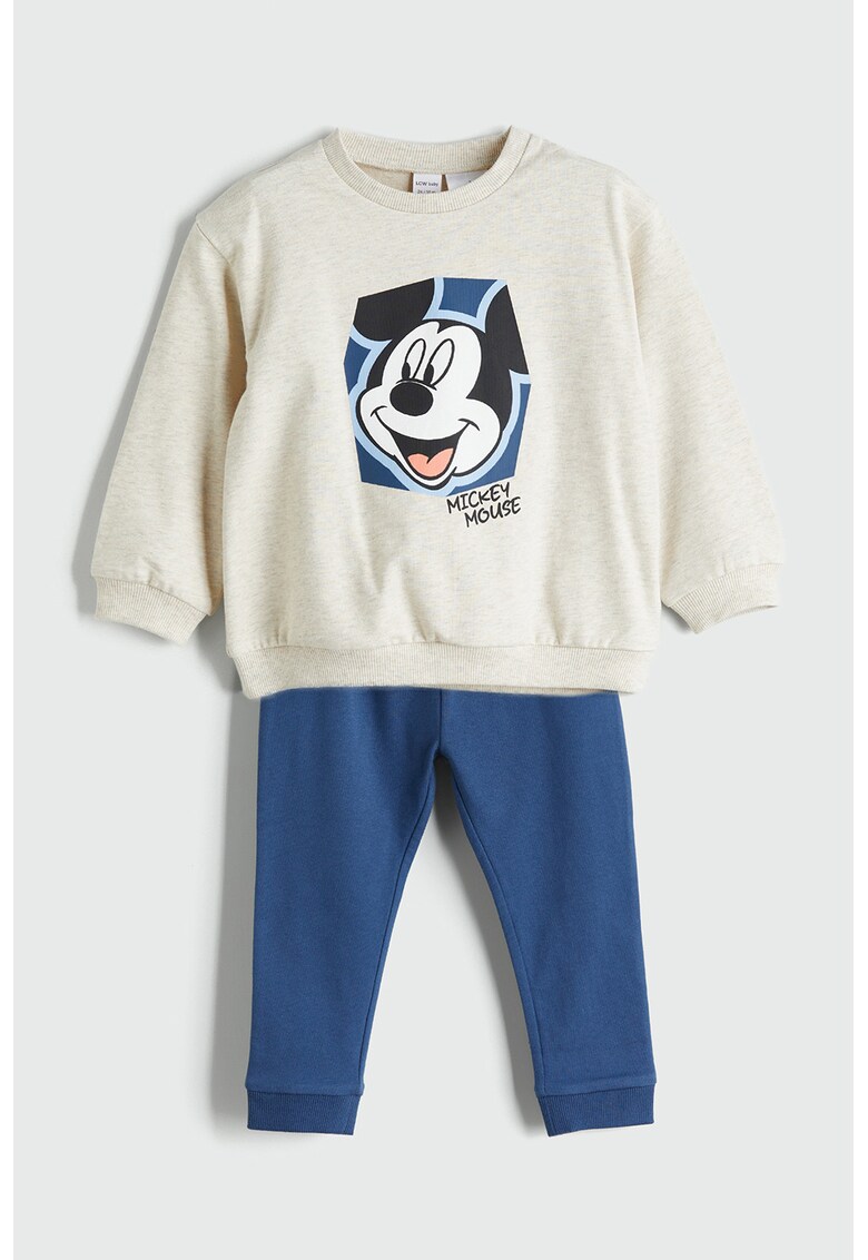 Bluza de trening si colanti cu Mickey Mouse - Alb/Albastru