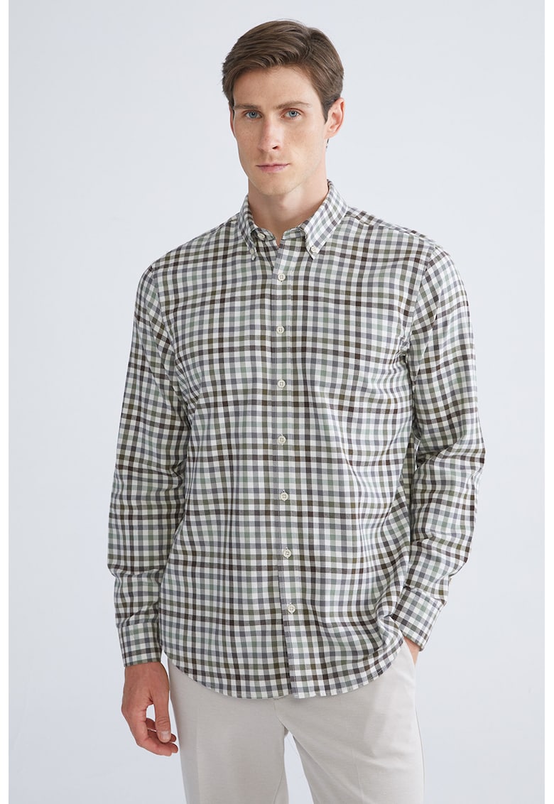 Camasa in carouri din amestec de bumbac Camasa in carouri din amestec de bumbac