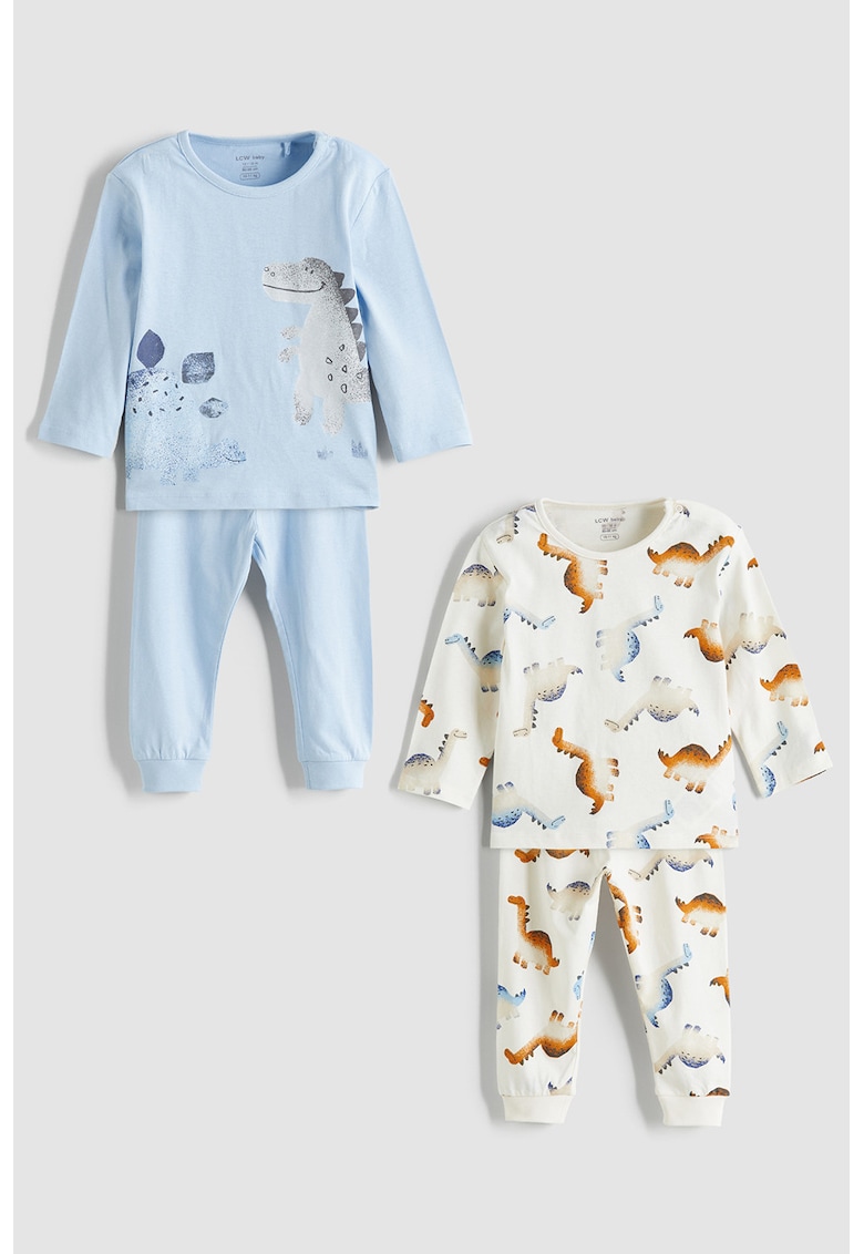 Pijamale lungi cu dinozaur - 2 perechi