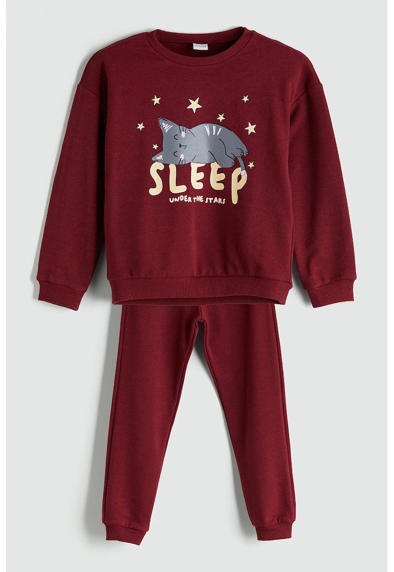 Pijama cu imprimeu cu pisici