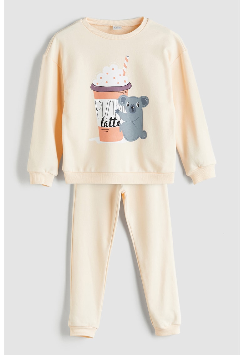 Pijama cu model grafic si pantaloni lungi Pijama cu model grafic si pantaloni lungi