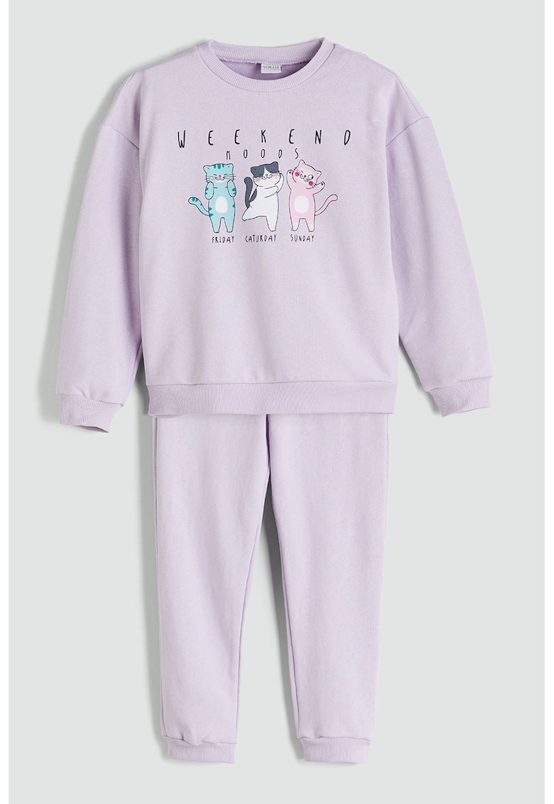 Pijama cu model grafic si pantaloni lungi Pijama cu model grafic si pantaloni lungi