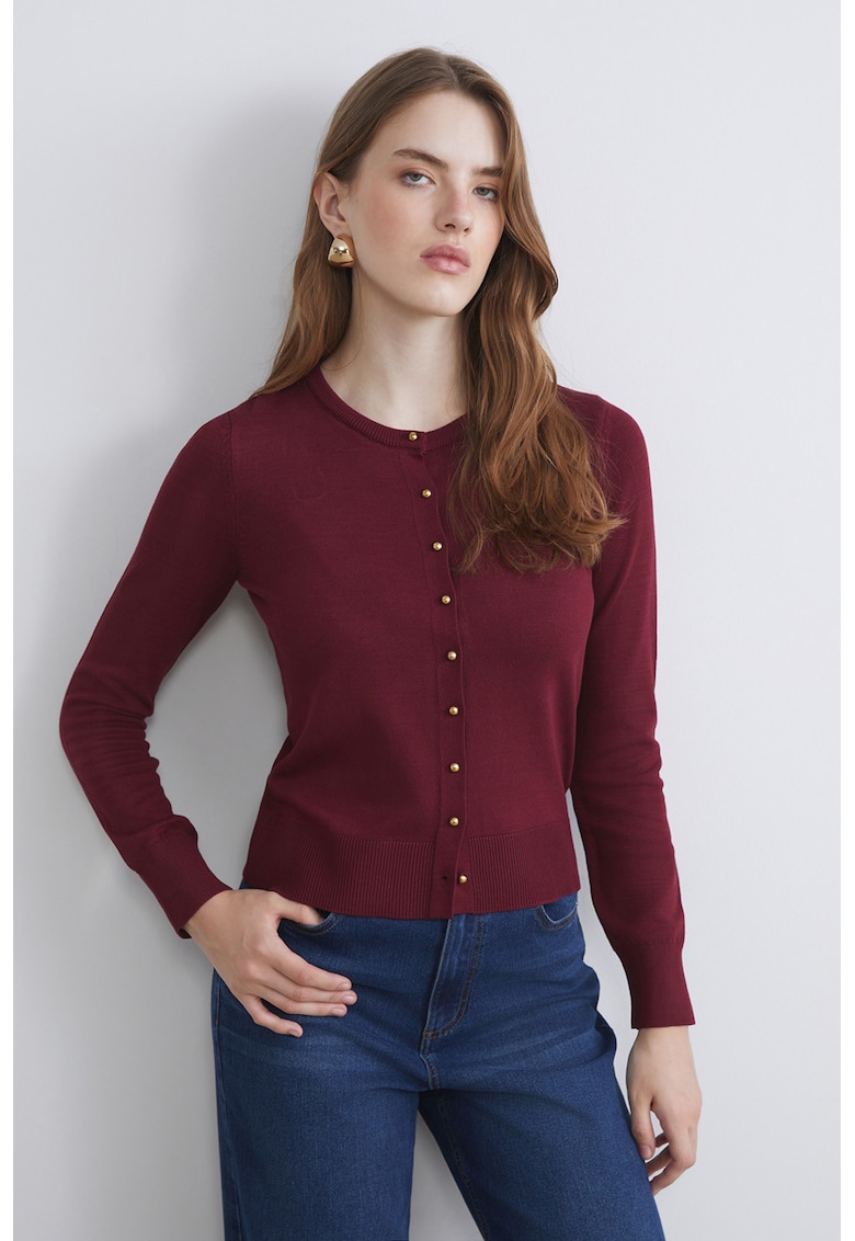 Cardigan uni cu nasturi