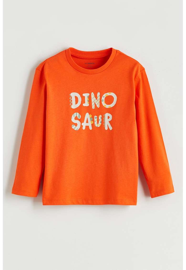 Bluza cu decolteu la baza gatului si imprimeu text