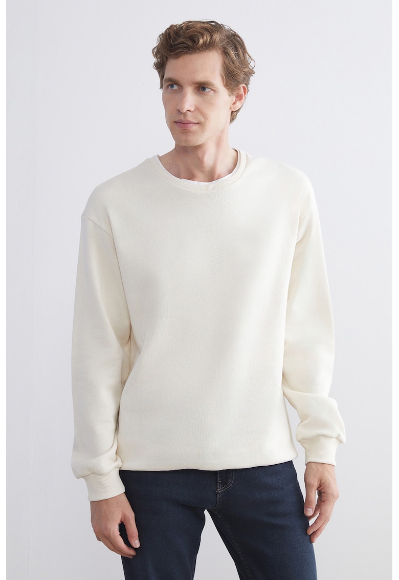 Bluza de trening lejera cu maneci cazute - Bej