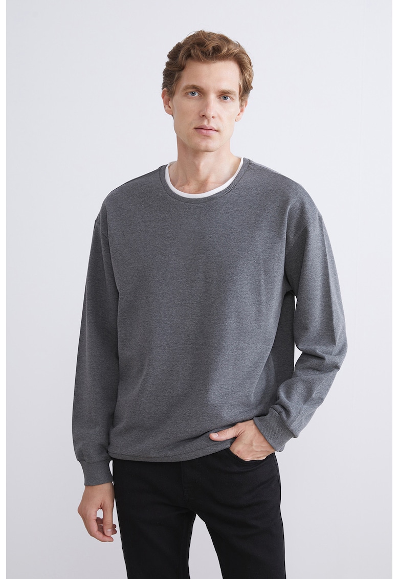 Bluza de trening lejera cu maneci cazute - Gri inchis