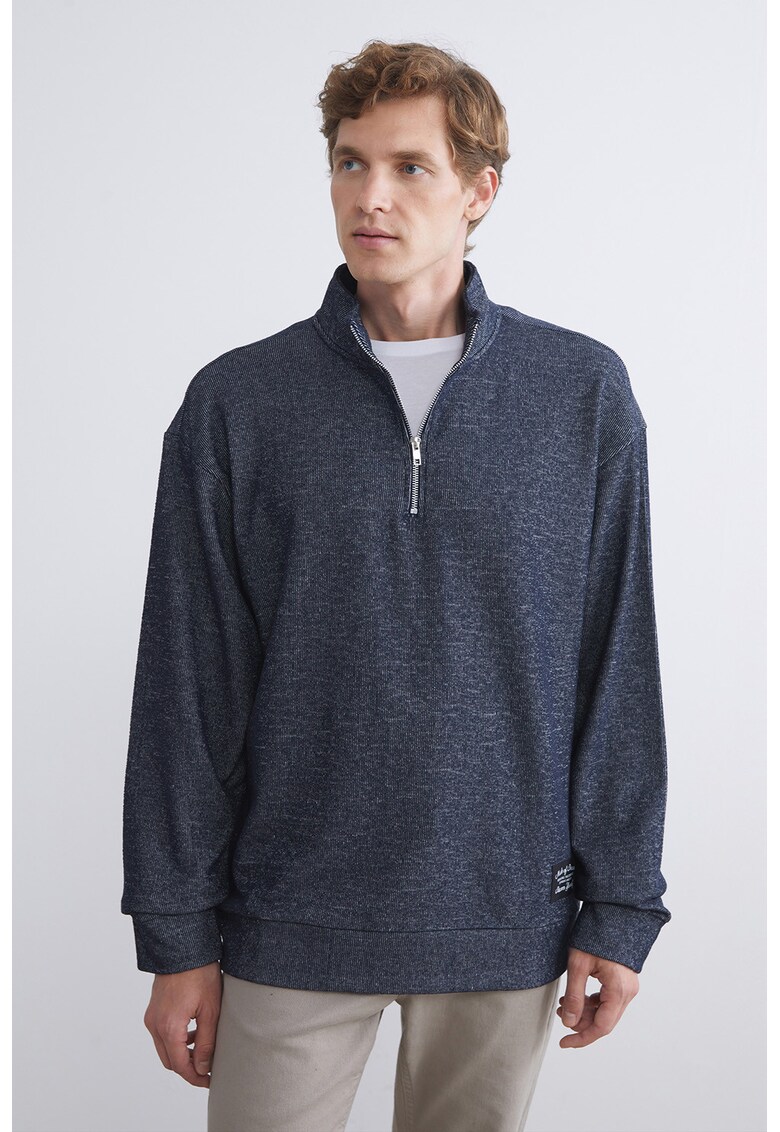 Bluza de trening cu fenta cu fermoar - Gri inchis