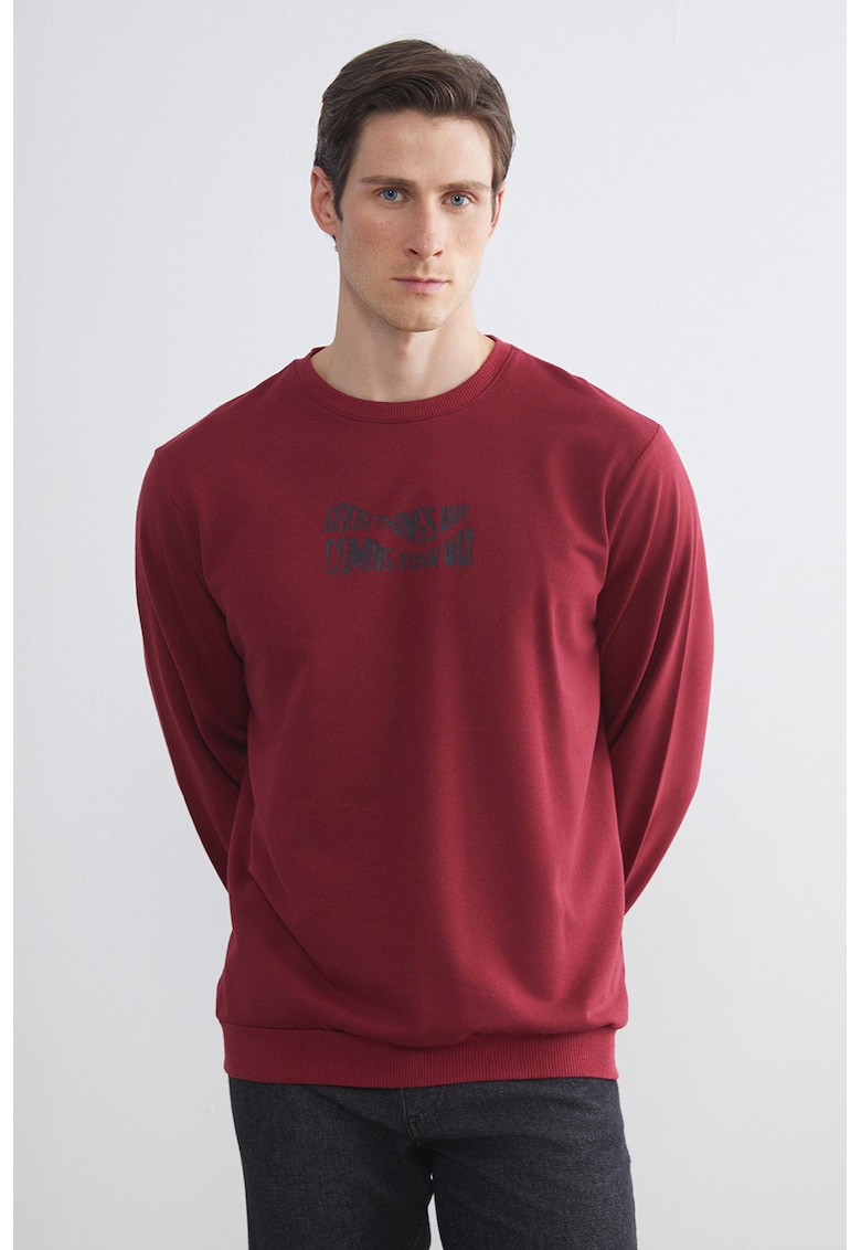 Bluza de trening din amestec de bumbac cu imprimeu text