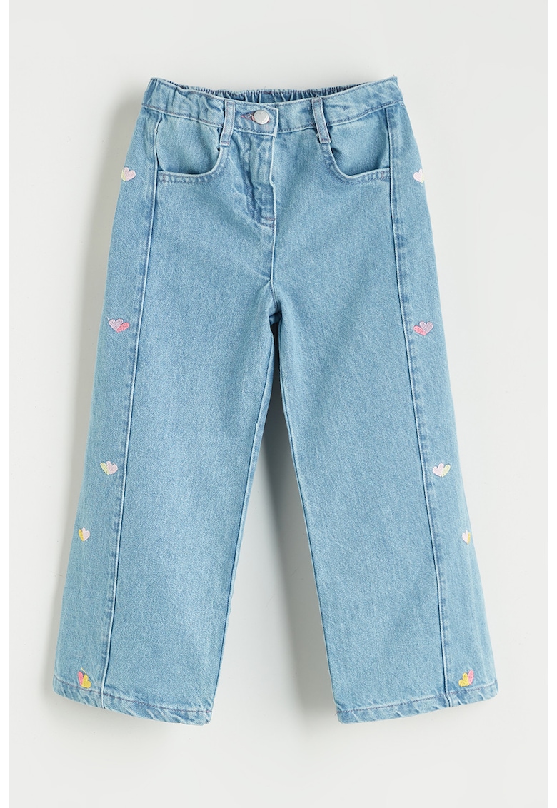 Blugi drepti cu detalii brodate