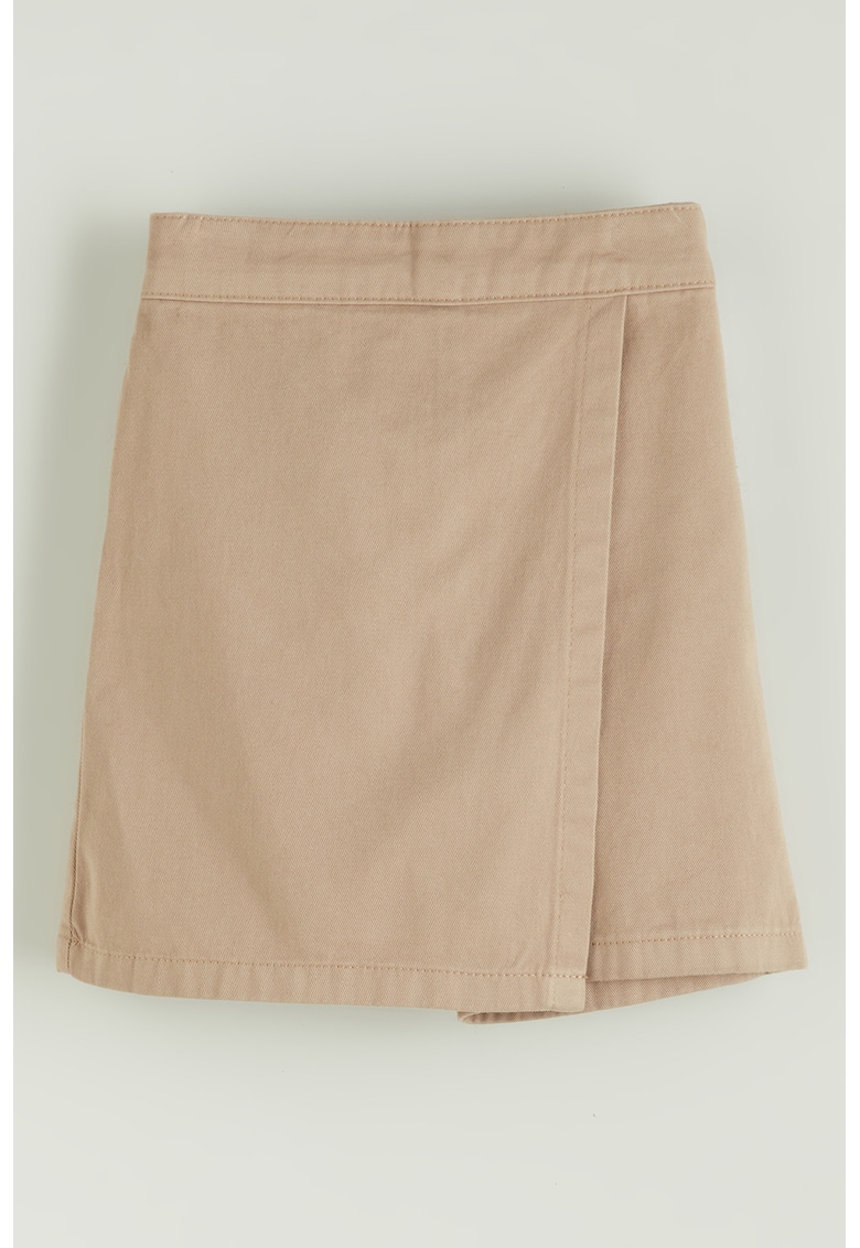 Fusta-pantalon de bumbac cu talie elastica