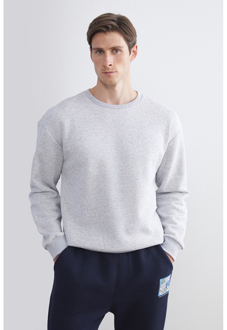 Bluza de trening cu maneci cazute - Gri deschis