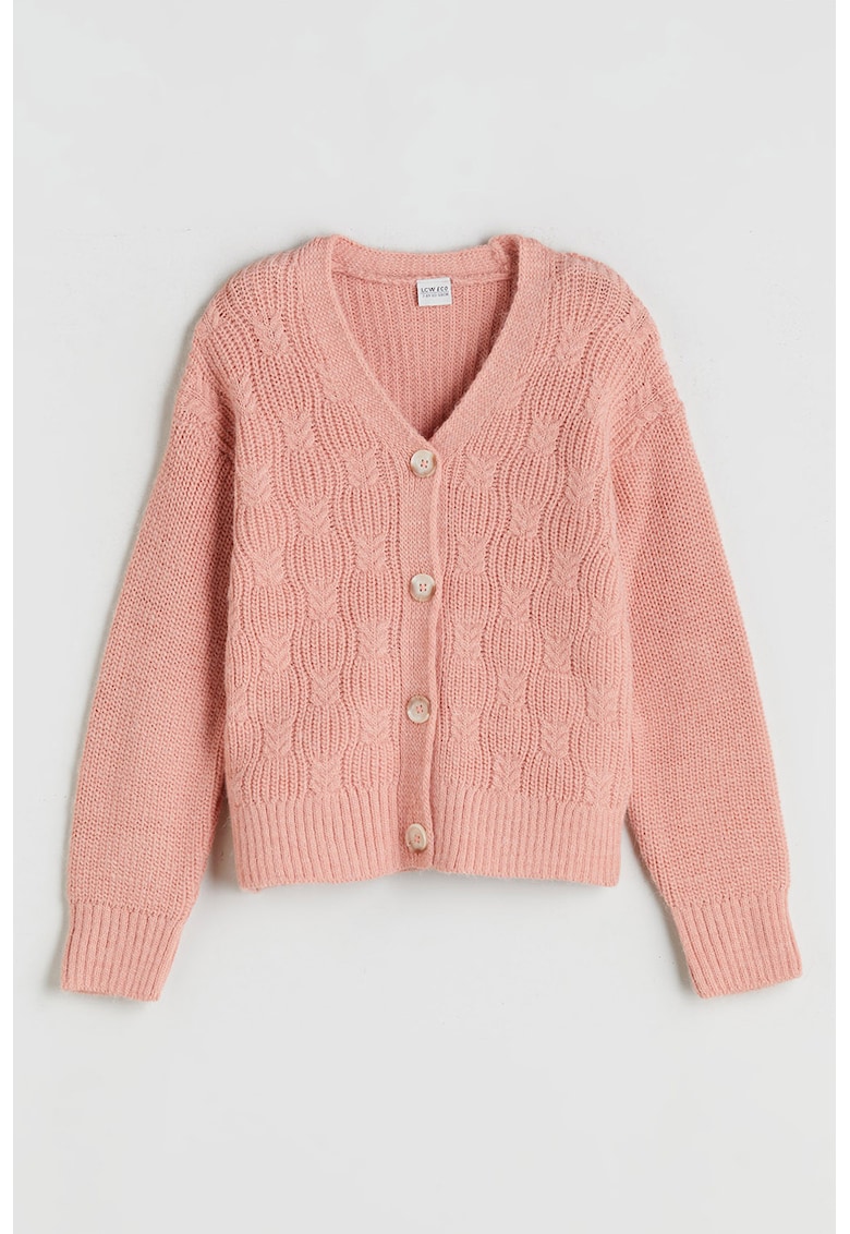 Cardigan tricotat cu decolteu in V