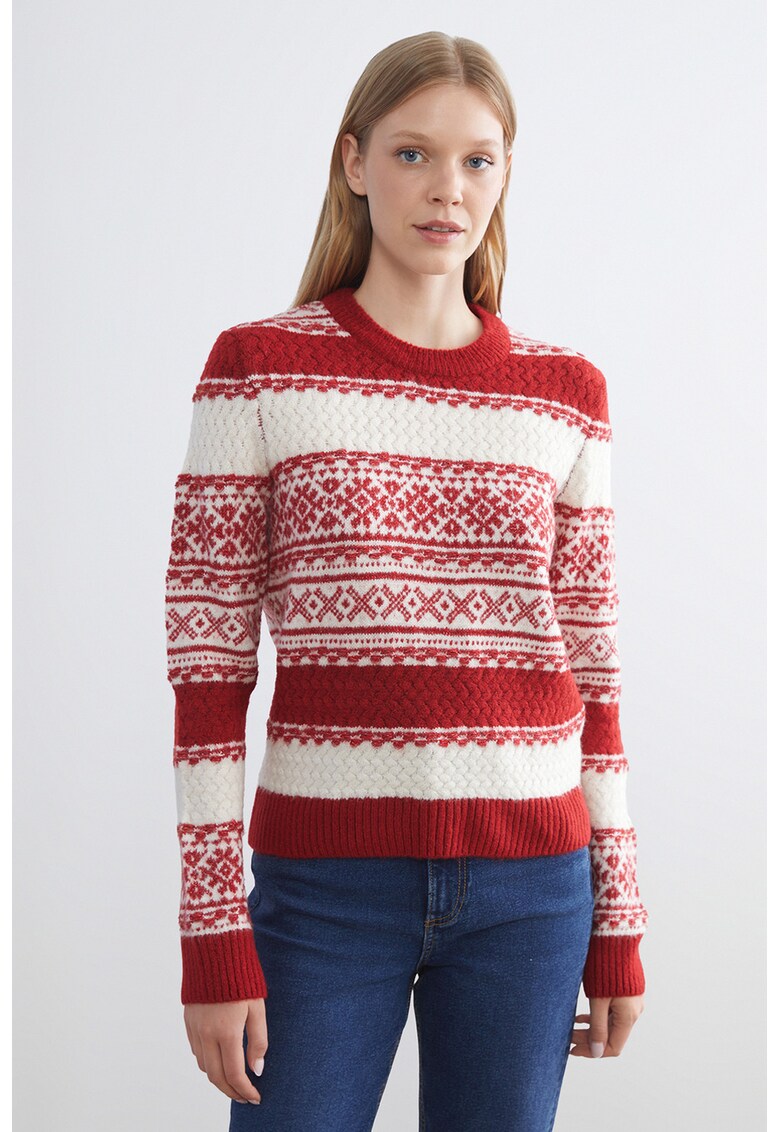 Pulover slim fit cu tematica de Craciun