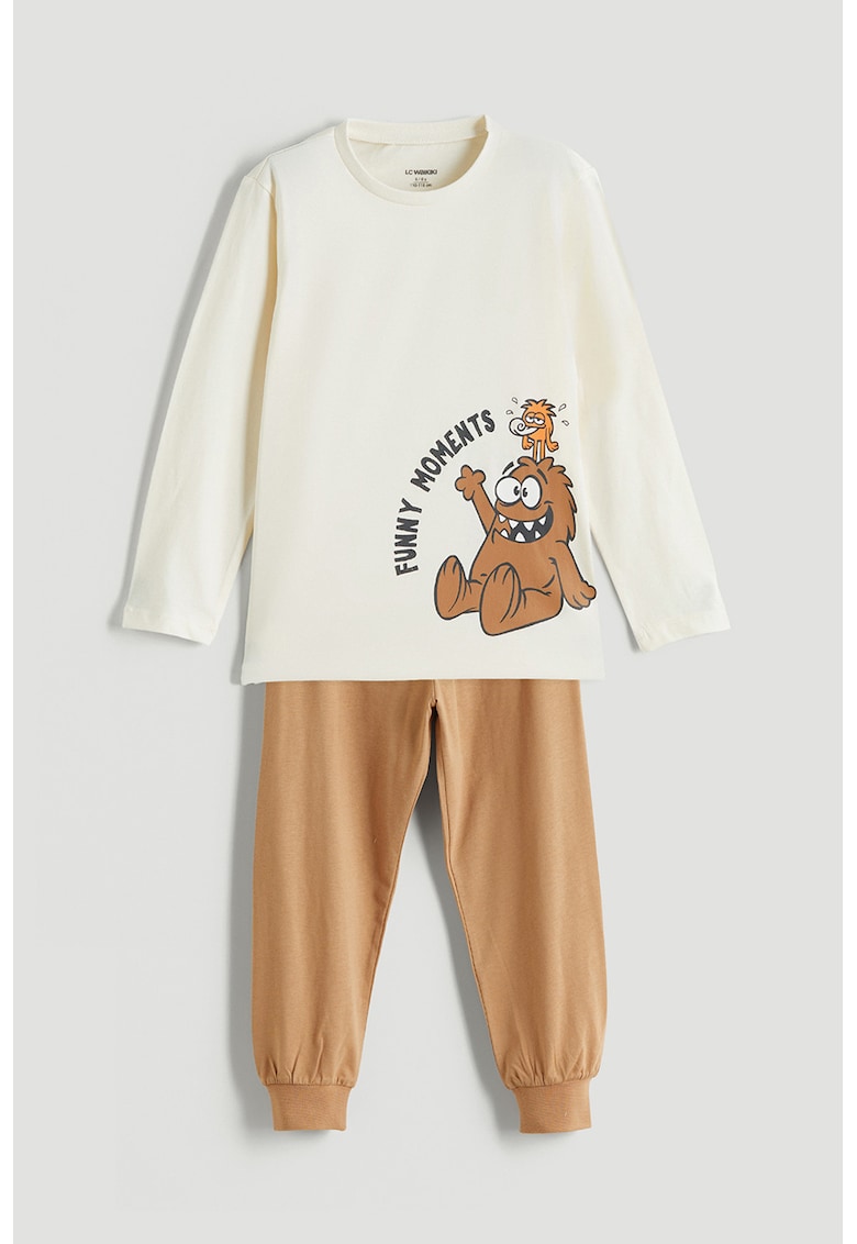 Pijama lunga cu imprimeu