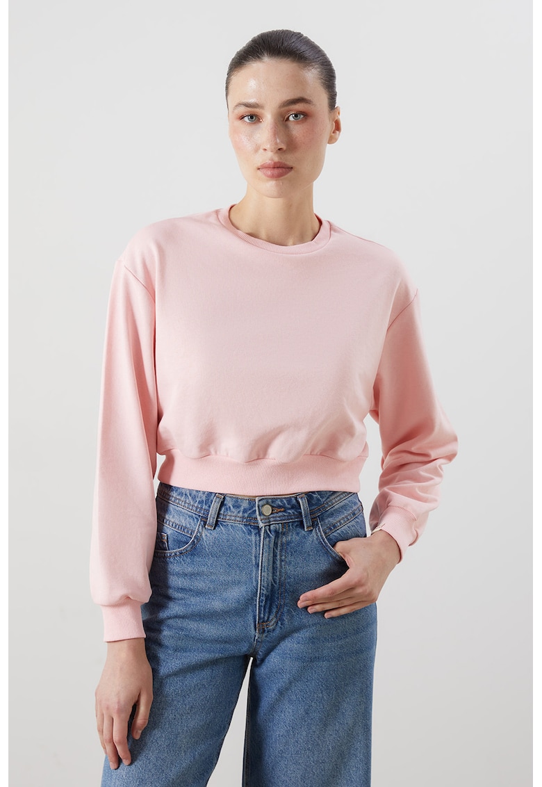 Bluza de trening uni din amestec de bumbac