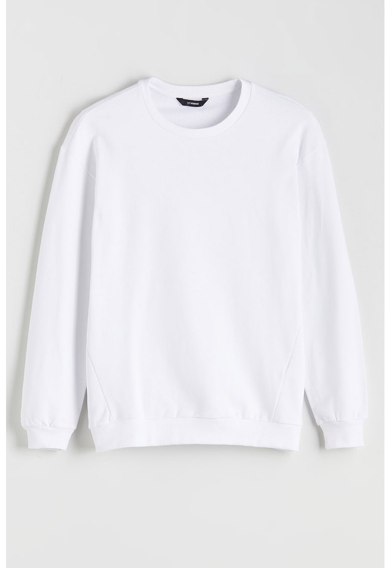 Bluza de trening cu decolteu rotund - Alb optic