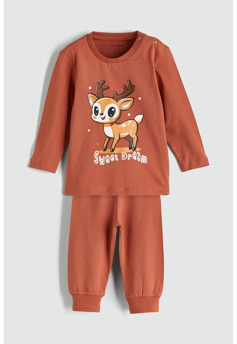 Pijama cu imprimeu grafic