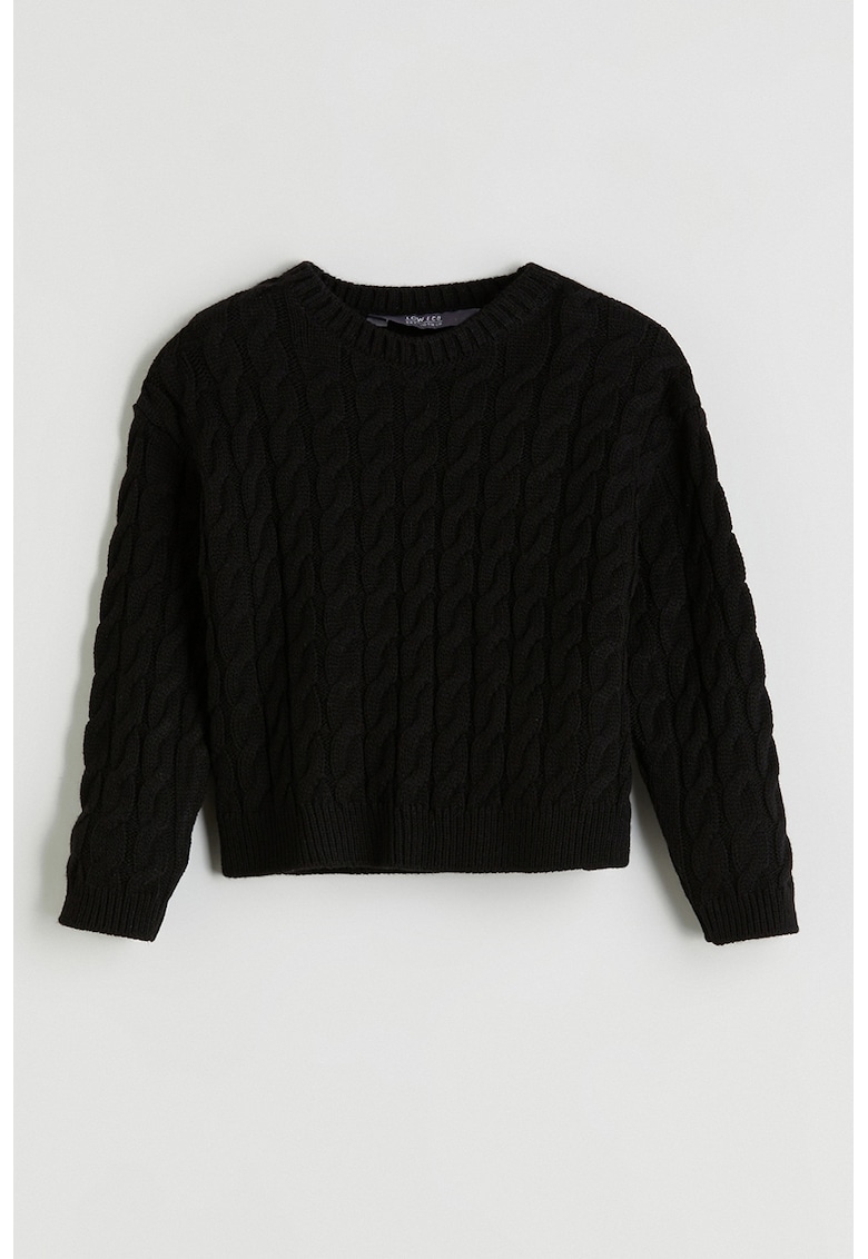 Pulover cu torsade - Negru