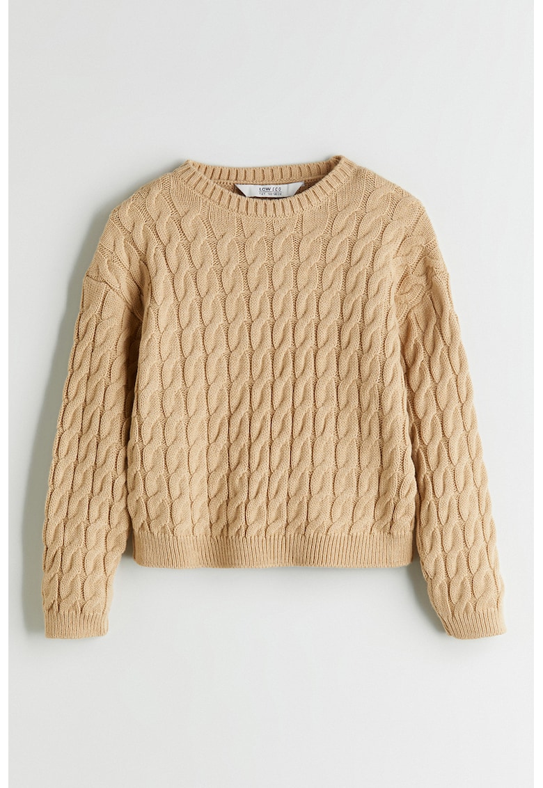 Pulover cu torsade - Bej