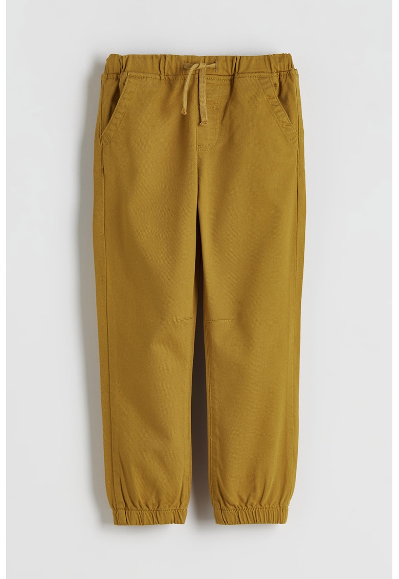 Pantaloni relaxed fit din amestec de bumbac cu talie ajustabila