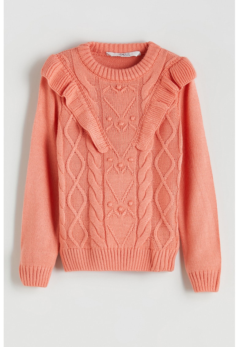 Pulover cu decolteu la baza gatului si torsade