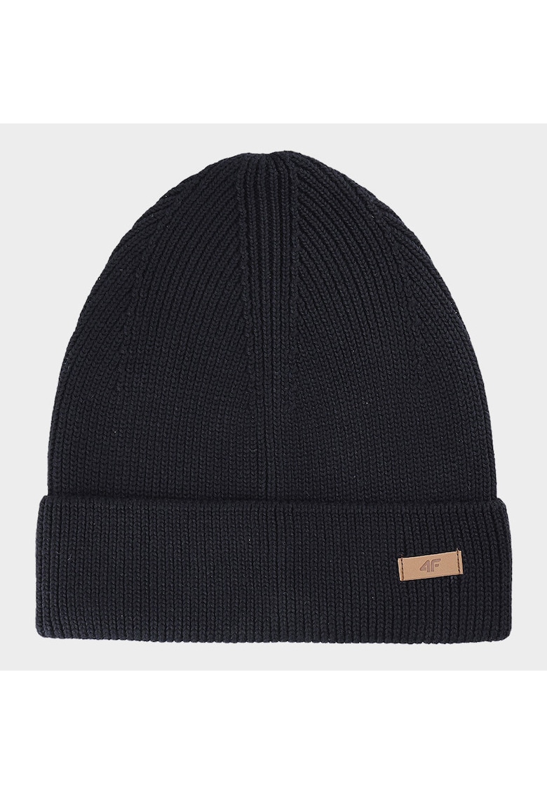 Caciula Barbati Beanie din Bumbac Negru Intens SPORTSTYLE AW24