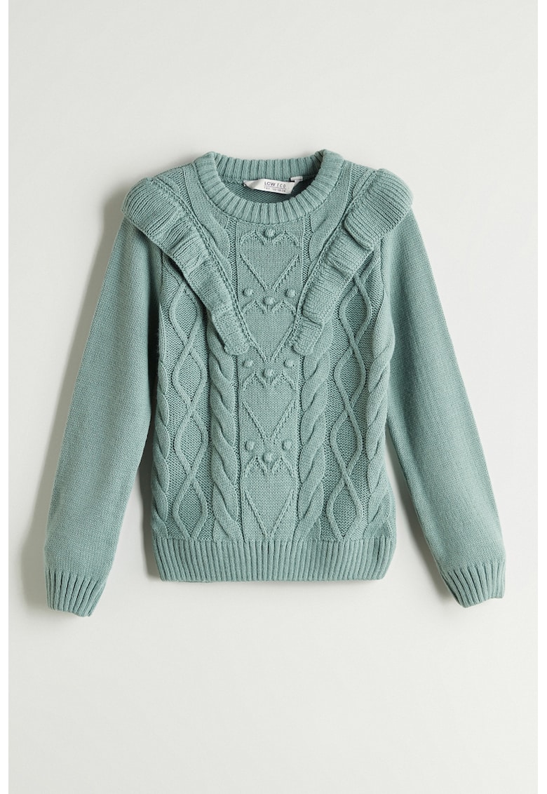 Pulover cu decolteu la baza gatului si torsade