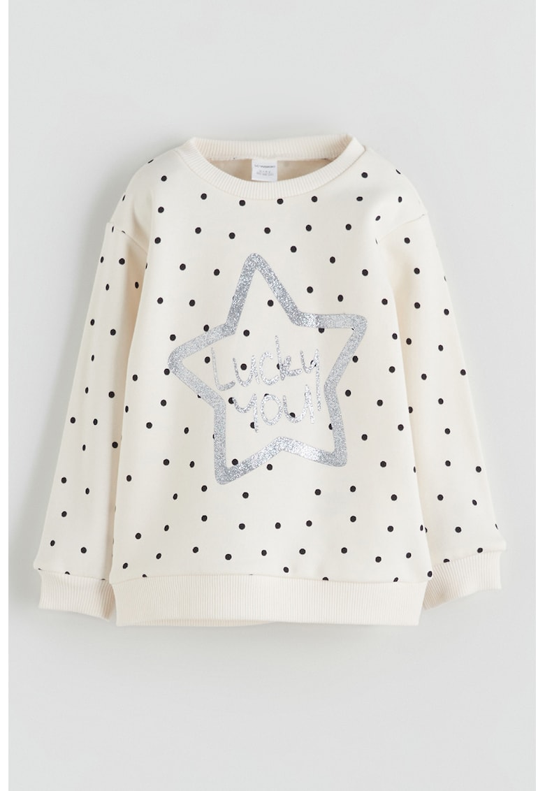 Bluza de trening cu decolteu la baza gatului si model grafic Bluza de trening cu decolteu la baza gatului si model grafic