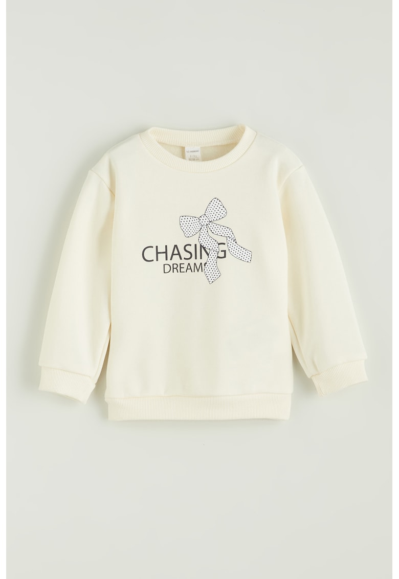 Bluza de trening cu decolteu la baza gatului si imprimeu grafic