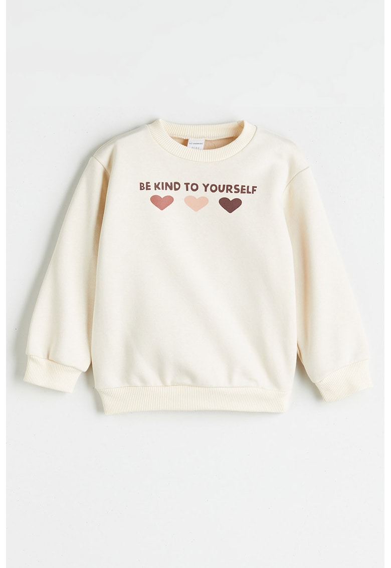 Bluza de trening cu decolteu la baza gatului si imprimeu grafic