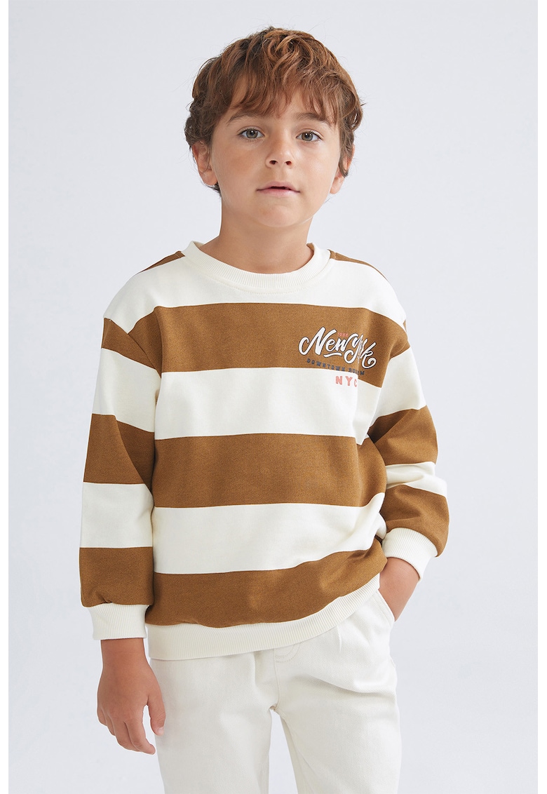 Bluza de trening cu maneci lungi si model in dungi Bluza de trening cu maneci lungi si model in dungi