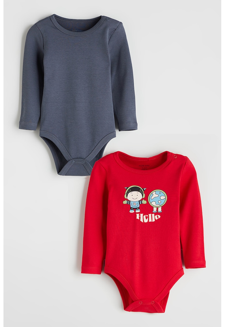 Set de body-uri din bumbac - 2 piese