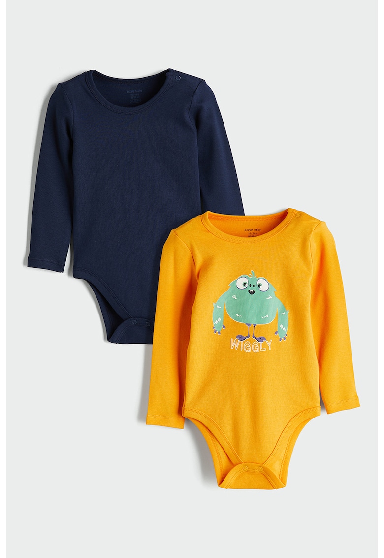 Set de body-uri din bumbac - 2 piese