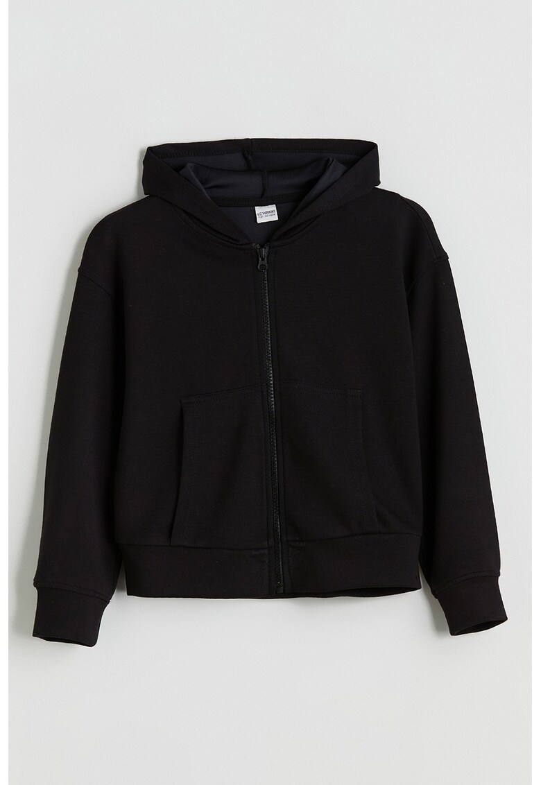 Hanorac uni cu fermoar - Negru