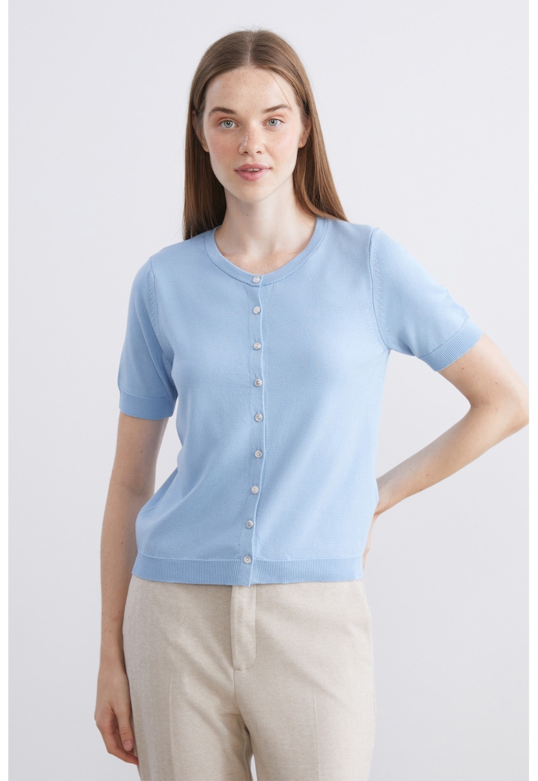 Cardigan cu nasturi si maneci scurte