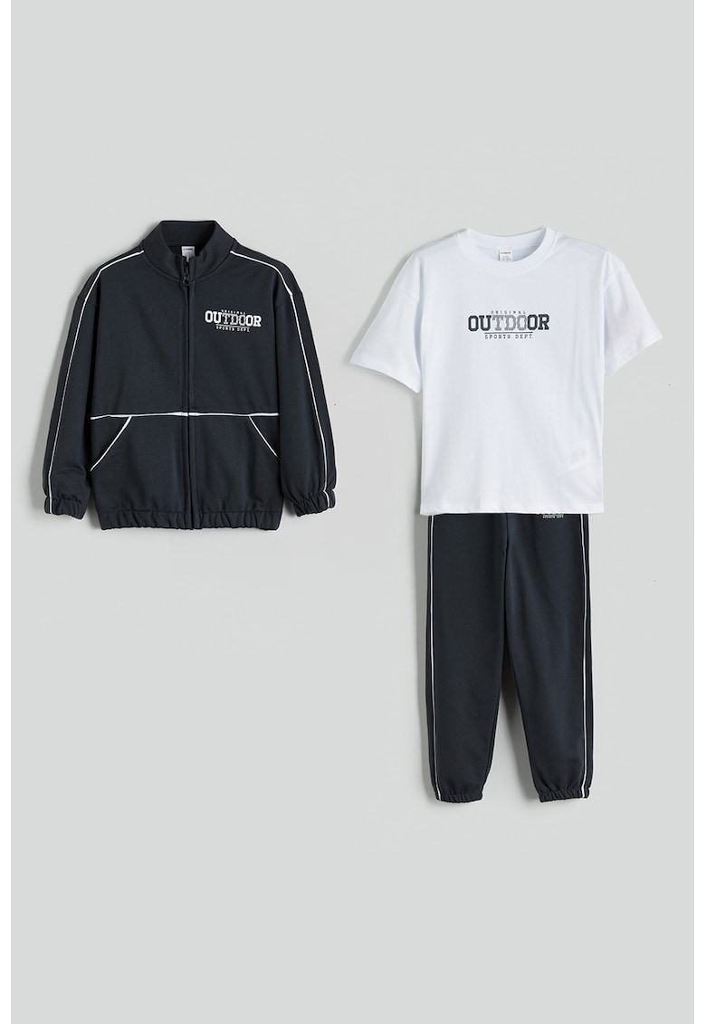 Set de imbracaminte cu imprimeu text - 3 piese