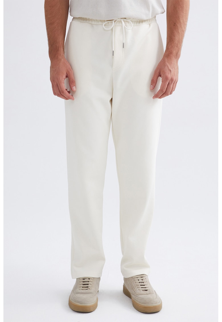 Pantaloni slim fit cu talie medie - Alb fildes