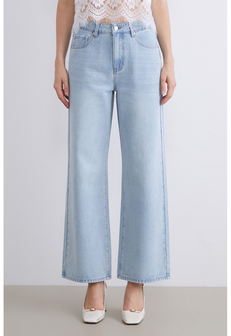 Blugi cu talie medie - Albastru deschis