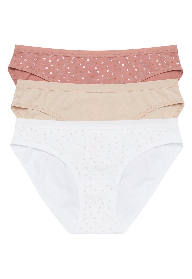 Chiloti dama alb - roz bej set de 3 perechi Mi-Mi Chiloti dama alb - roz bej set de 3 perechi Mi-Mi