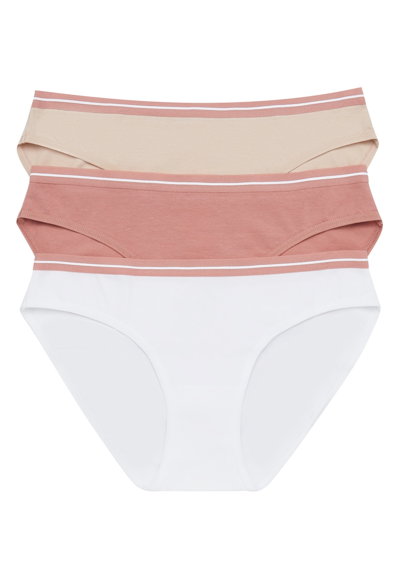 Chiloti dama bej roz set de 3 perechi Mi-Mi Chiloti dama bej roz set de 3 perechi Mi-Mi